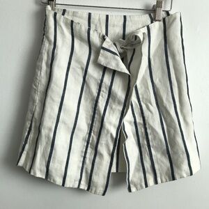 C/MEO WOMENS WHITE SKORT NAVY STRIPE SKIRT SHORTS XS